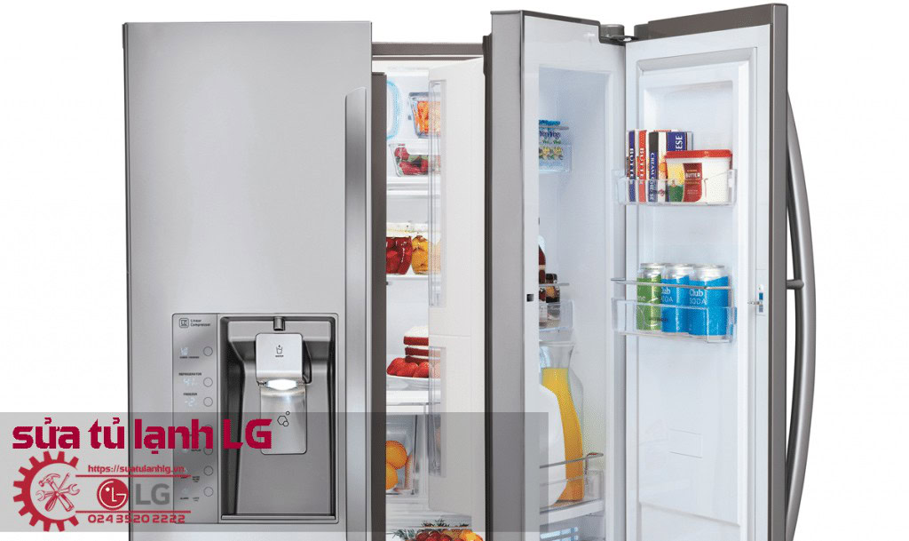 Modern stainless steel side-by-side refrigerator with water and ice dispenser, featuring spacious interior shelves for fresh food and beverage storage, ideal for kitchen organization.