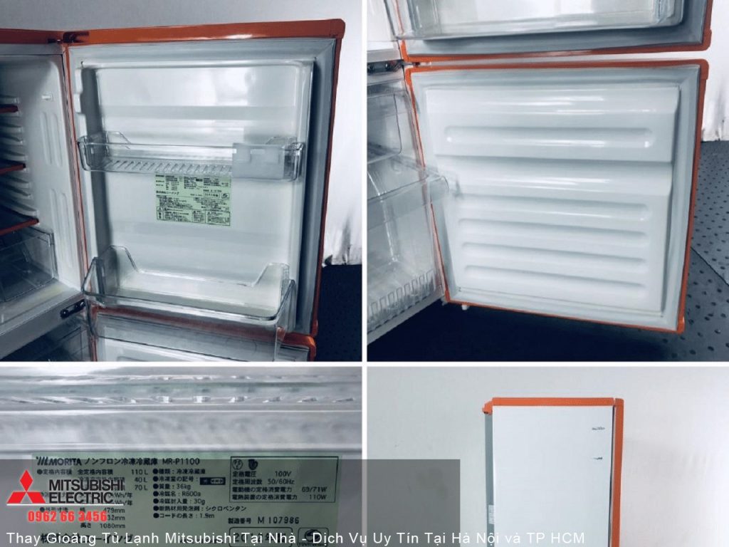 Refrigerator interior with empty shelves and clear door, showcasing clean storage capacity for home use – ideal for refrigeration solutions by Mitsubishi Electric.